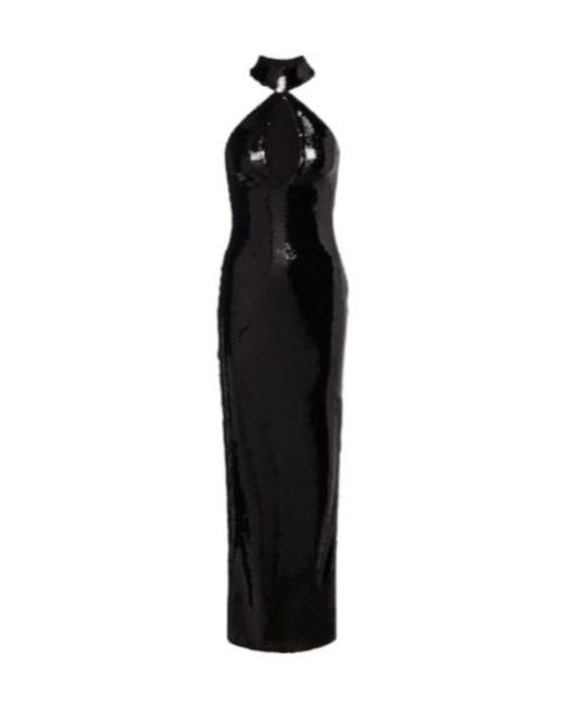 Rodarte Black Cutout Sequined Gown