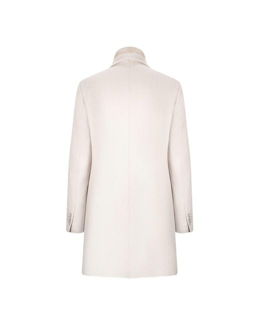 Herno White Cashmere Coat for men