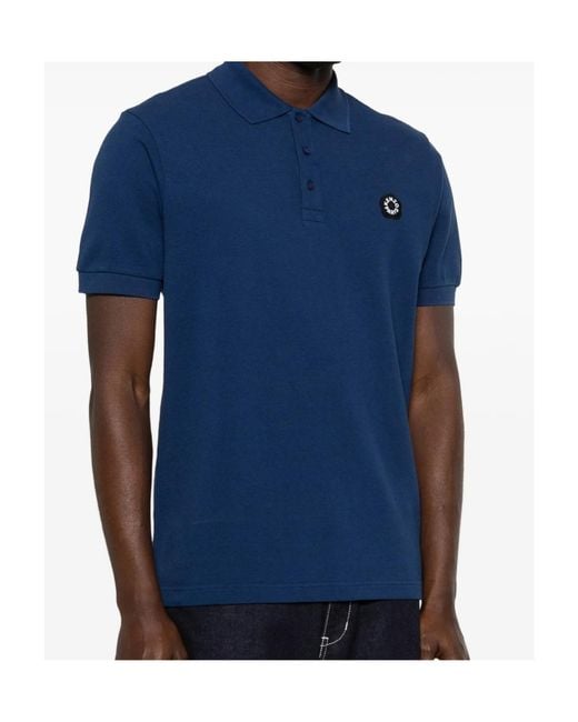 KENZO Blue Logo Embroidered Short-Sleeve Polo Shirt for men