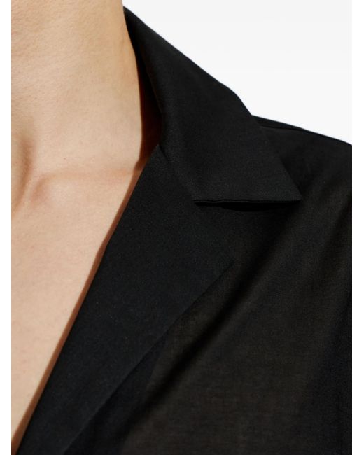 Balmain Black Sheer Short Sleeve Shirt for men