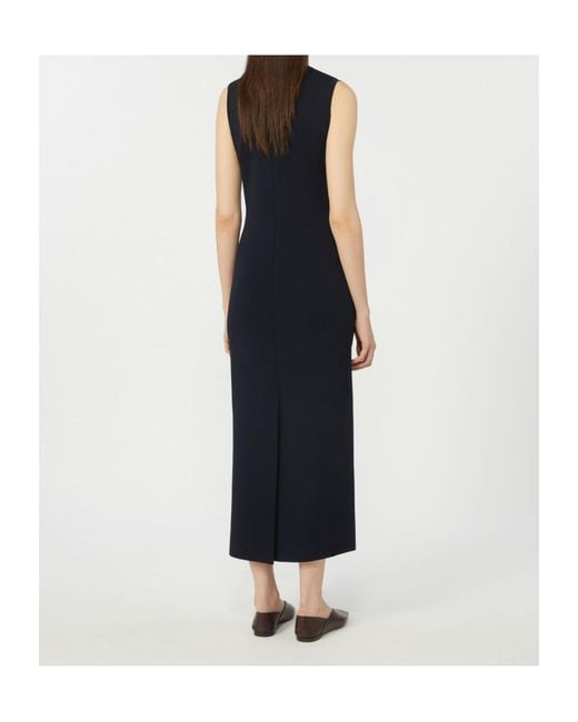 Max Mara Blue Angus Crewneck Sleevelvess Dress