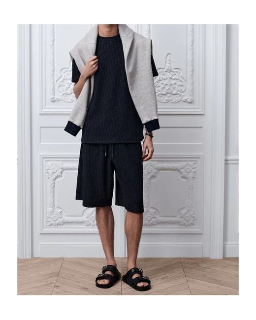 Dior Blue Oblique Bermuda Shorts for men