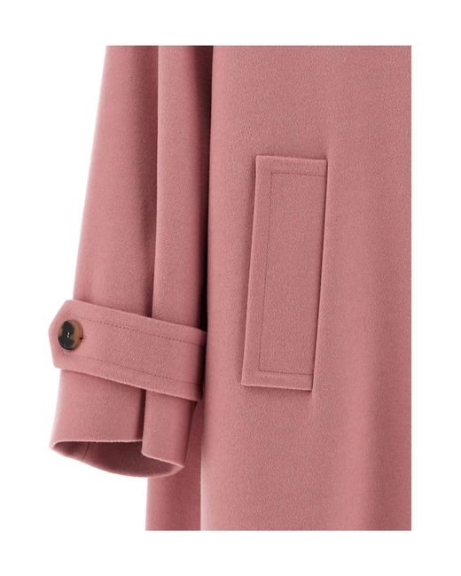 Alberto Biani Pink Long Buttoned Coat