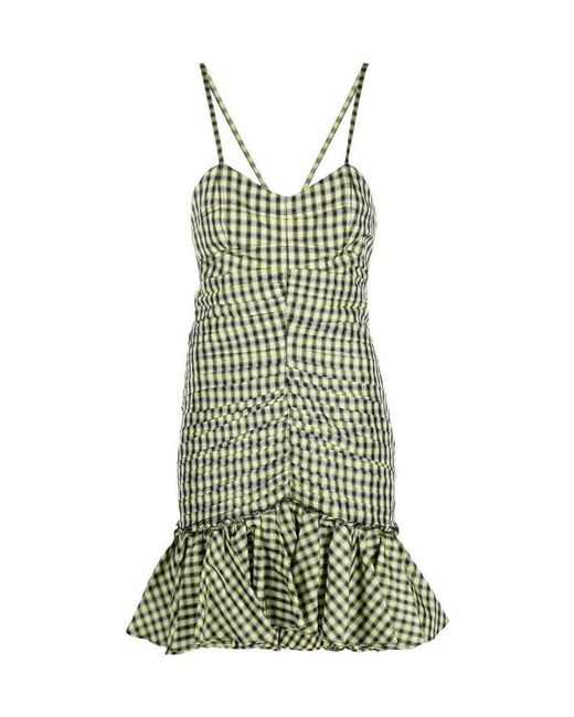 Philosophy Di Lorenzo Serafini Green Gingham Check Print Minidress