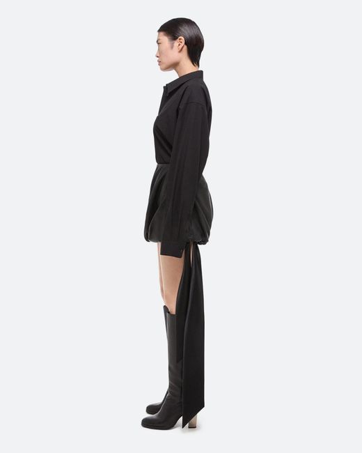 Helmut Lang Black Bubble Leather Miniskirt