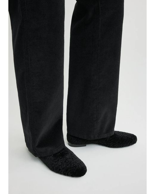 Totême Black Totême Shearling-Lined Penny Flat Shoes