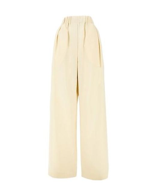 Jil Sander Natural Elasticated Waistband Wide Leg Trousers