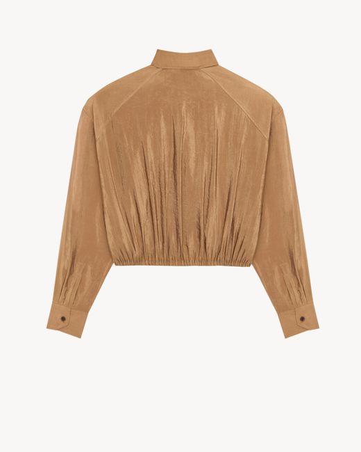 Saint Laurent Brown Taffeta Lavalliére Shirt