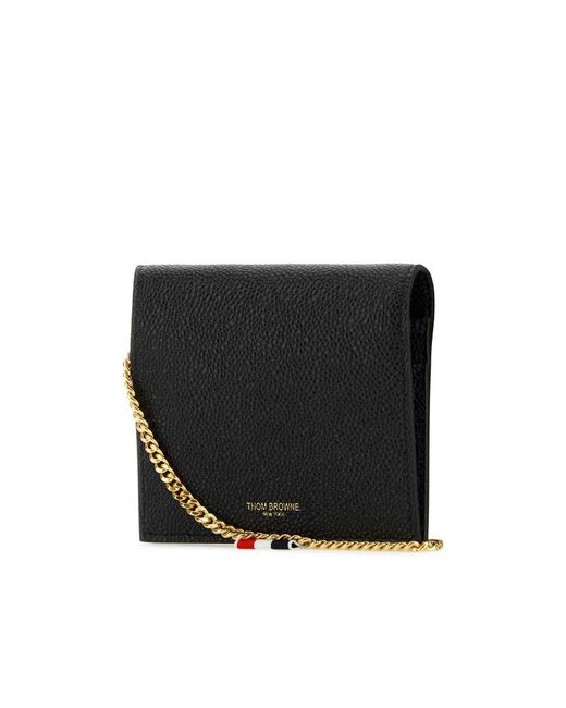 Thom Browne Black Rwb Stripe Strapped Wallet