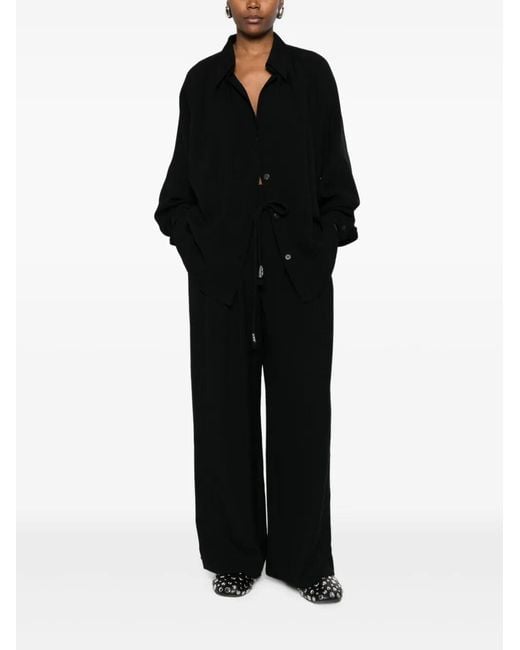 Nanushka Black High-Waist Belt Trousers