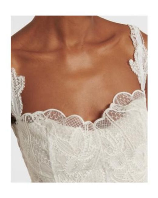 Oscar de la Renta White Lace Gown