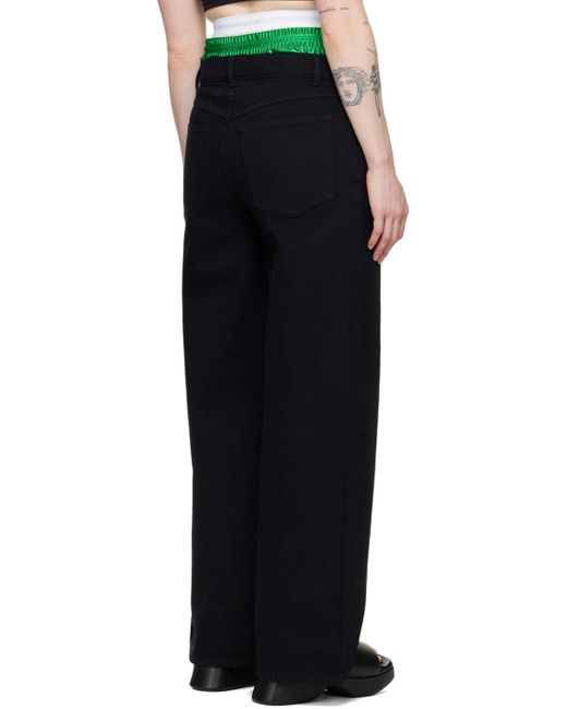 Alexander Wang Black Stacked Draped Jeans