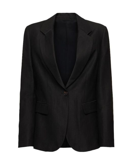 Brunello Cucinelli Black Lapel Long-Sleeved Suit Coat