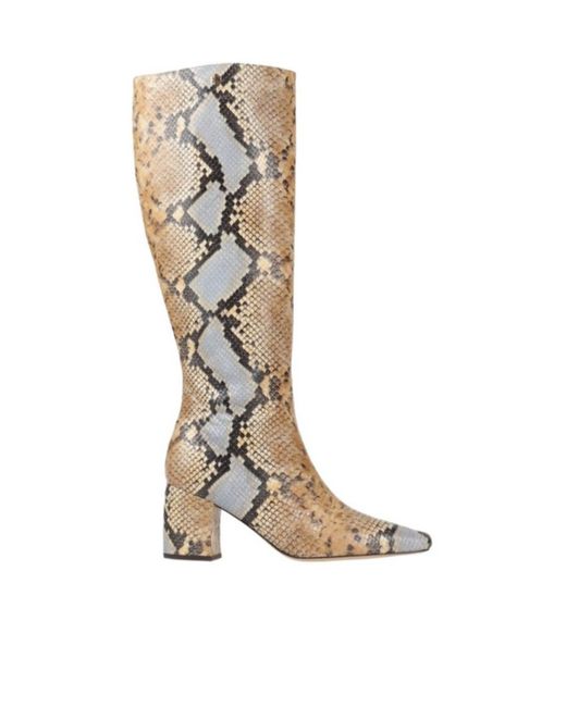 Tory Burch White Snake Pattern Kenee-High Boots