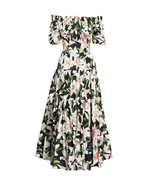 Dolce & Gabbana White Floral Print Short-Sleeve Dress