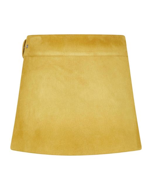 Prada Yellow Suede Mini Skirt