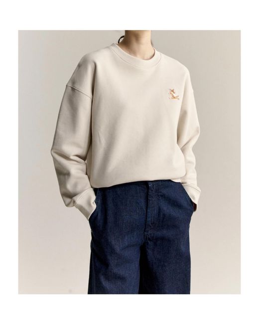 Maison Kitsuné White Chillax Fox Comfort Sweatshirt