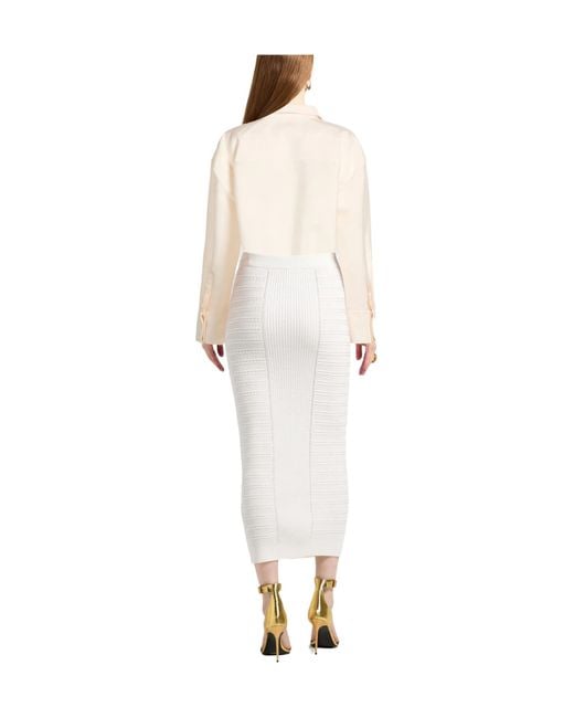Saint Laurent White Solid Color Long Shirt