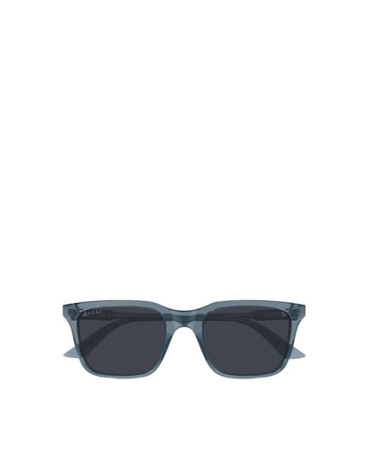 Gucci Blue Eyewear Rectangle Frame Sunglasses for men