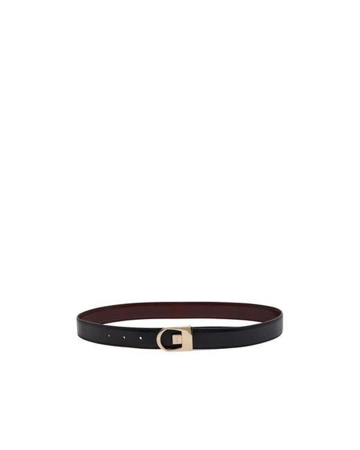 Saint Laurent White Reversible Logo-Engraved Leather Belt