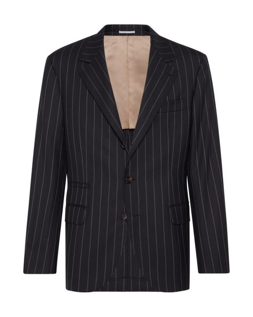 Brunello Cucinelli Blue Wool Blazer for men