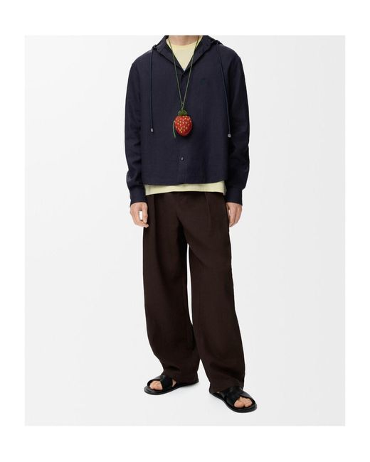 Loewe Blue Hooded Shirt for men