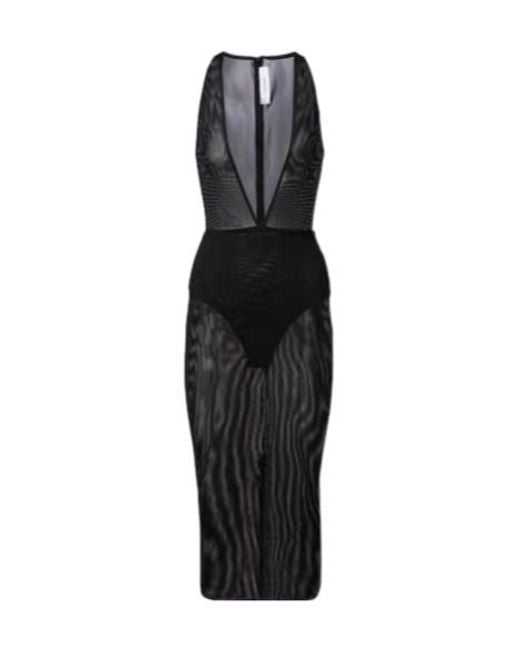 Alex Perry Black Sheer Midi Dress