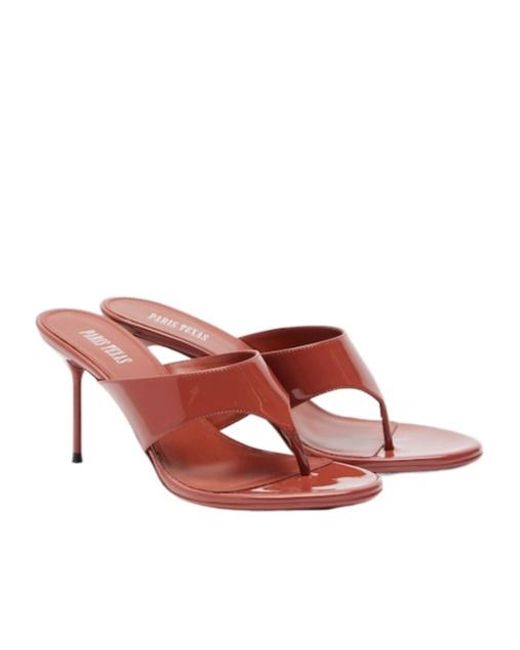 Paris Texas Pink Lidia Patent Leather Thong Sandals