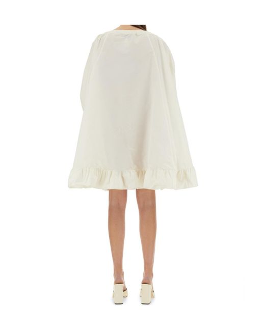 Patou Natural Ruffled A-Line Dress