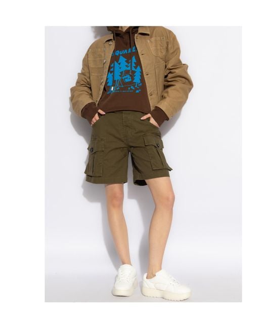 DSquared² Green Stretched Ripstop Shorts