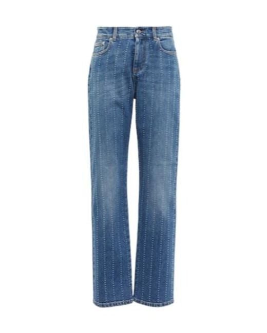 Stella McCartney Blue Crystal Embellished Jeans