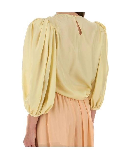 Chloé Natural Chloé Draped Cropped Top