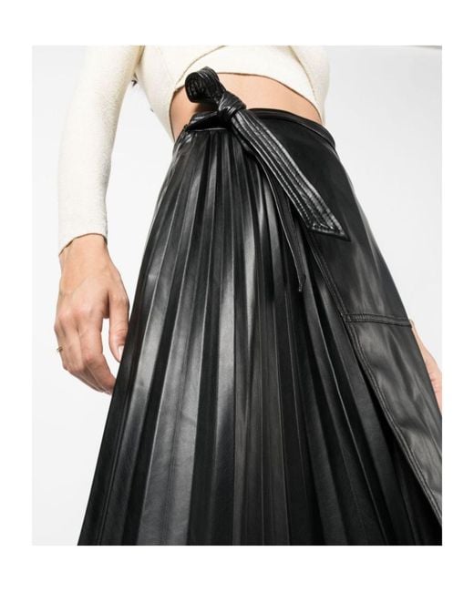 Jonathan Simkhai Black Pleat-Detail High-Waist Skirt