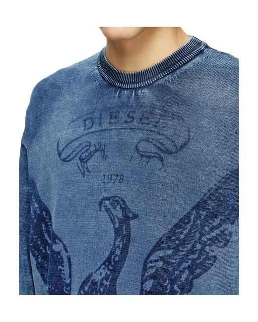 DIESEL Blue K-Fenicol Crewneck Jumper for men