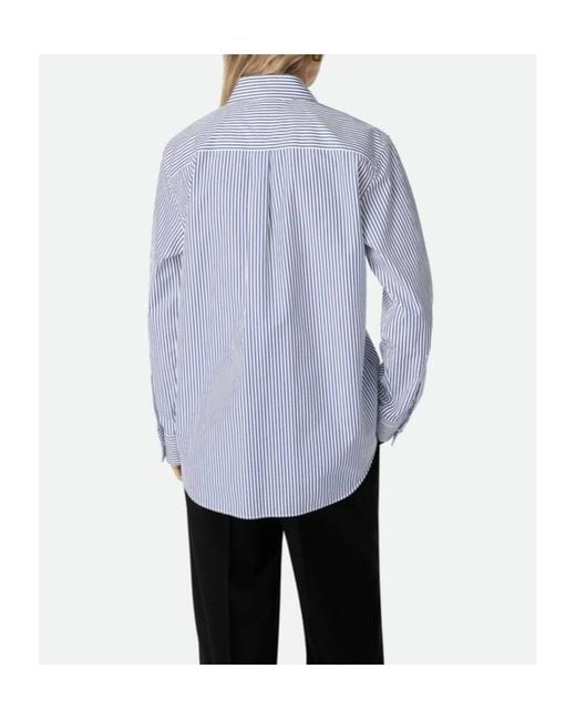 Bottega Veneta Blue Pinstripe Cotton Poplin Shirt
