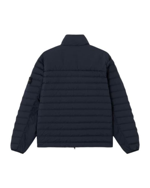 Stone Island Blue Hooded Padded Coat for men