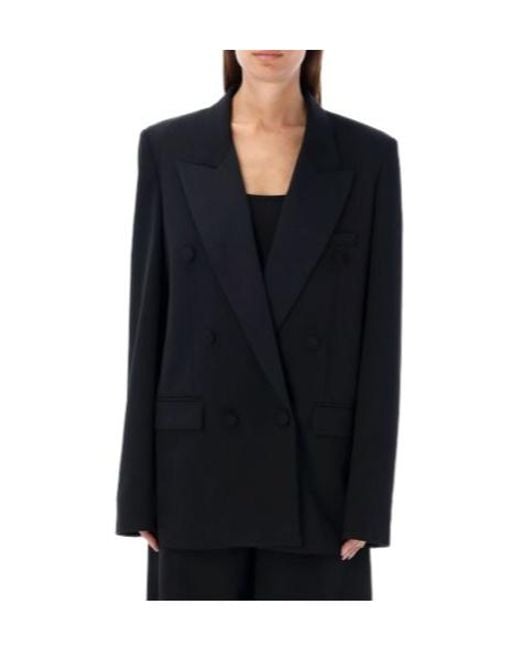 Stella McCartney Black Double-Breasted Straight Hem Jacket