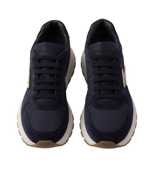 Prada Blue Re-Nylon Prax 1 Lace-Up Sneakers for men