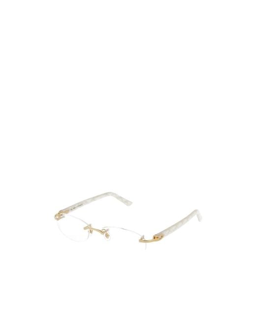 Cartier White Oval Frame Glasses