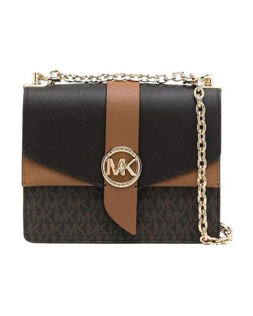 Michael Kors Black Michael Greenwich Logo Plaque Shoulder Bag