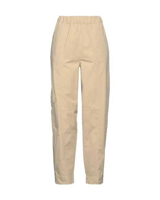 Ganni Natural Plain Colour Casual Trouser