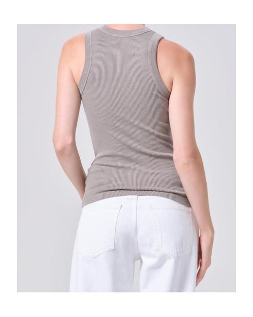 Agolde Blue Leigh Ribbed Tank Top