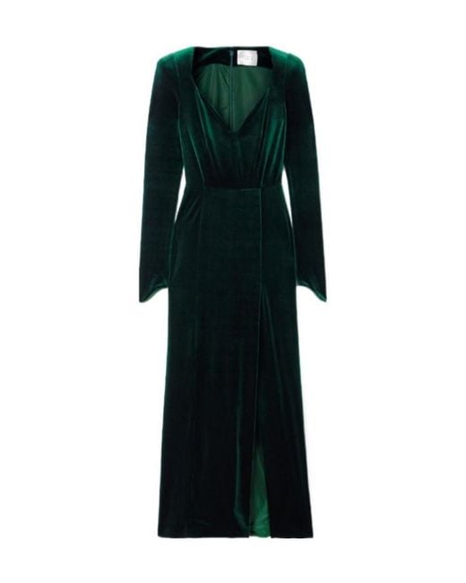 Galvan Black Stretch-Velvet Gown