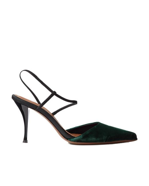 Neous Black Tangra Pointed Shoes With Exposed Heels