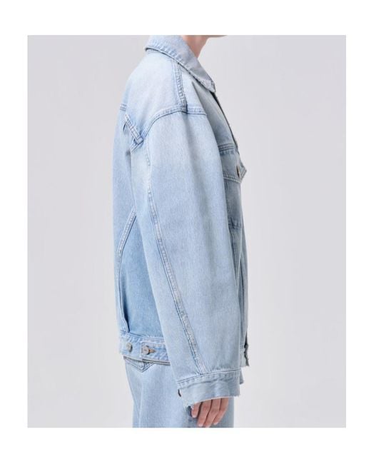 Agolde Blue Button-Up Denim Jacket