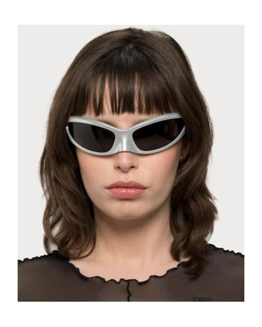 Balenciaga White Eyewear Wraparound Sunglasses