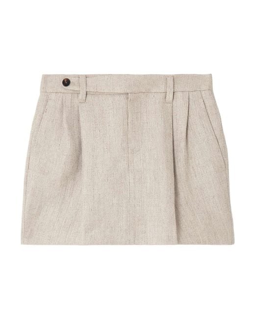 Brunello Cucinelli Natural Belt-Loop Skirt