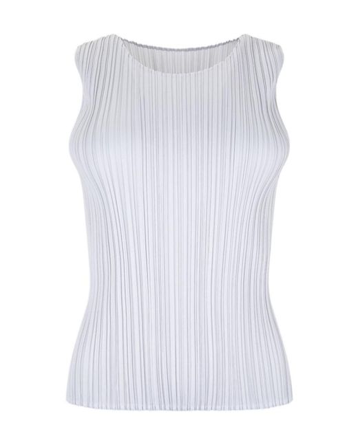 Pleats Please Issey Miyake White Short-Sleeved Top