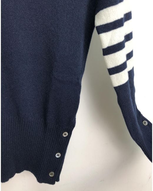 Thom Browne Blue 4-Bar Crewneck Jumper