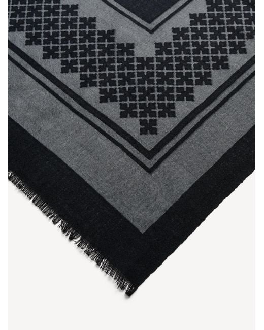 By Malene Birger Gray Geometric-Pattern Scarf